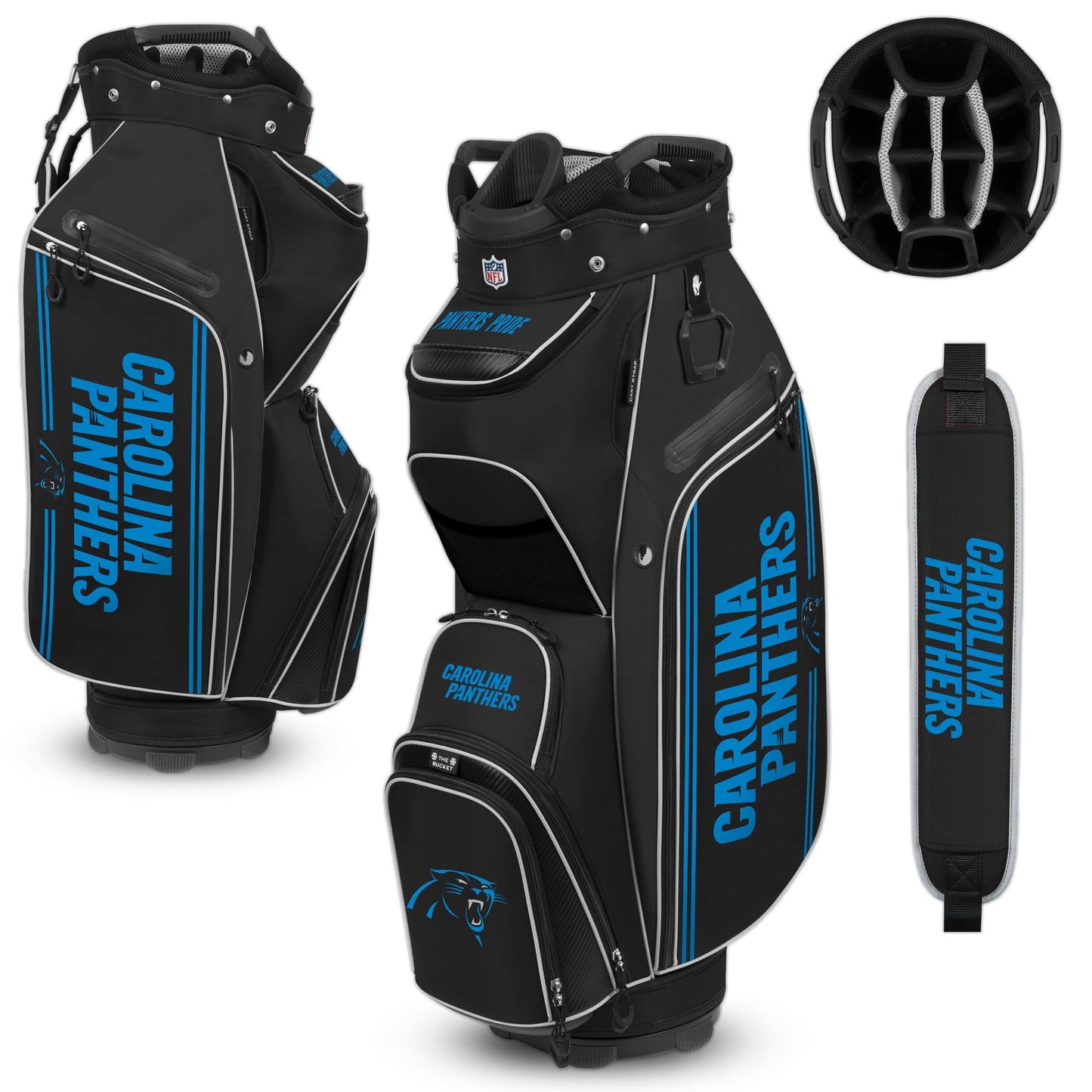 Carolina Panthers The Bucket III Cooler Cart Golf Bag |Team Effort