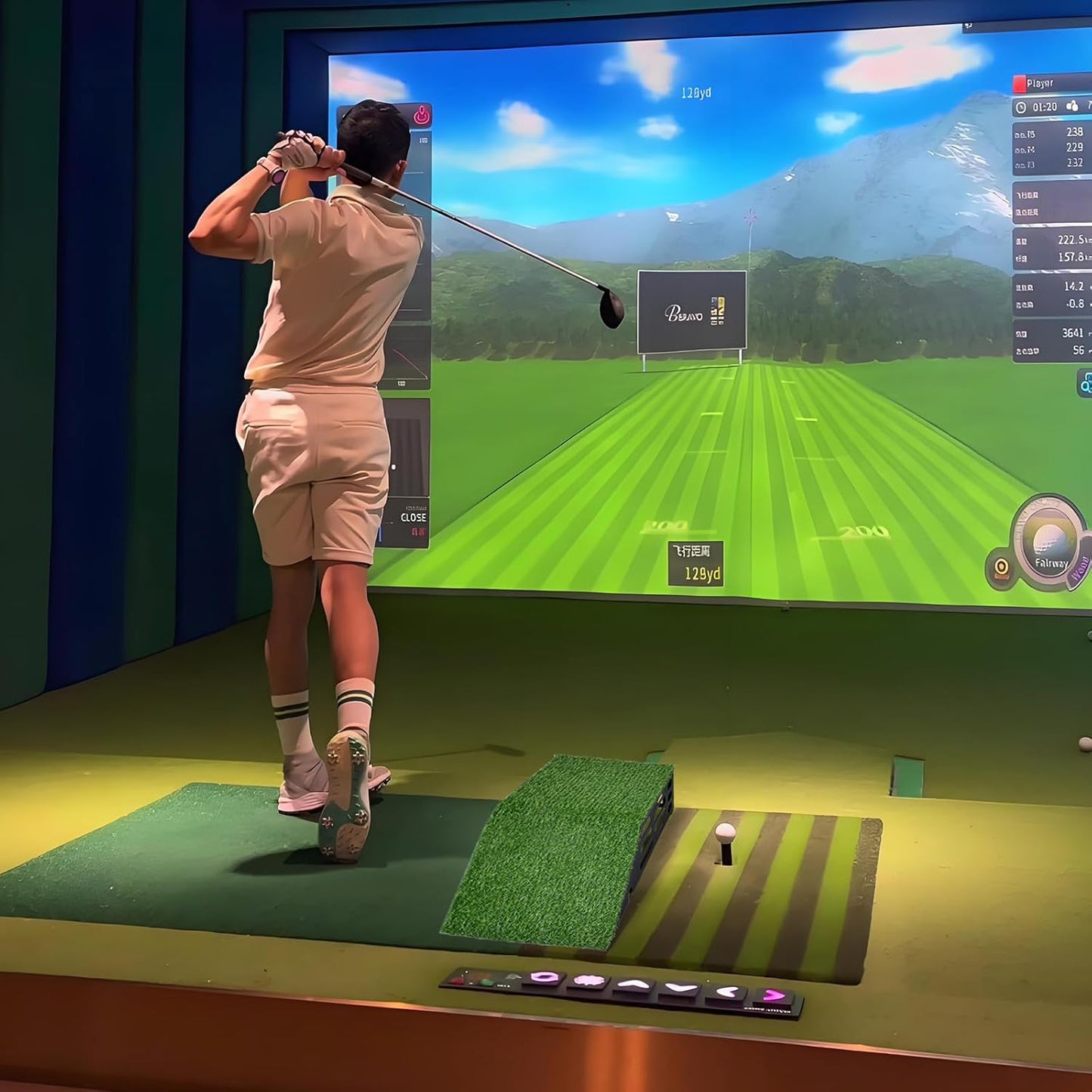 Golf Simulator Projector Cover - Floor Mounted Enclosure with Cooling Fan for Optimal Protection