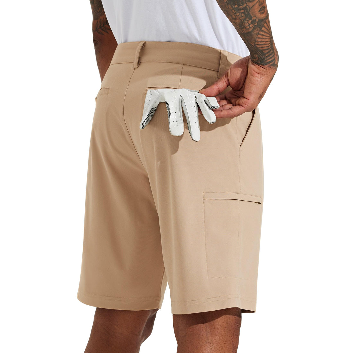 Willit Men's Golf Shorts Stretch Hiking Cargo Shorts Athletic Quick Dry Casual Work Shorts with Pockets 10" - Dusty Blue - 38