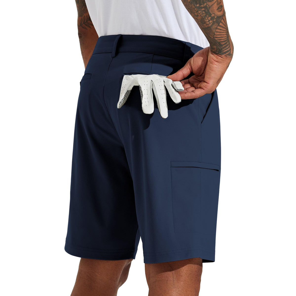 Willit Men's Golf Shorts Stretch Hiking Cargo Shorts Athletic Quick Dry Casual Work Shorts with Pockets 10" - Dusty Blue - 38