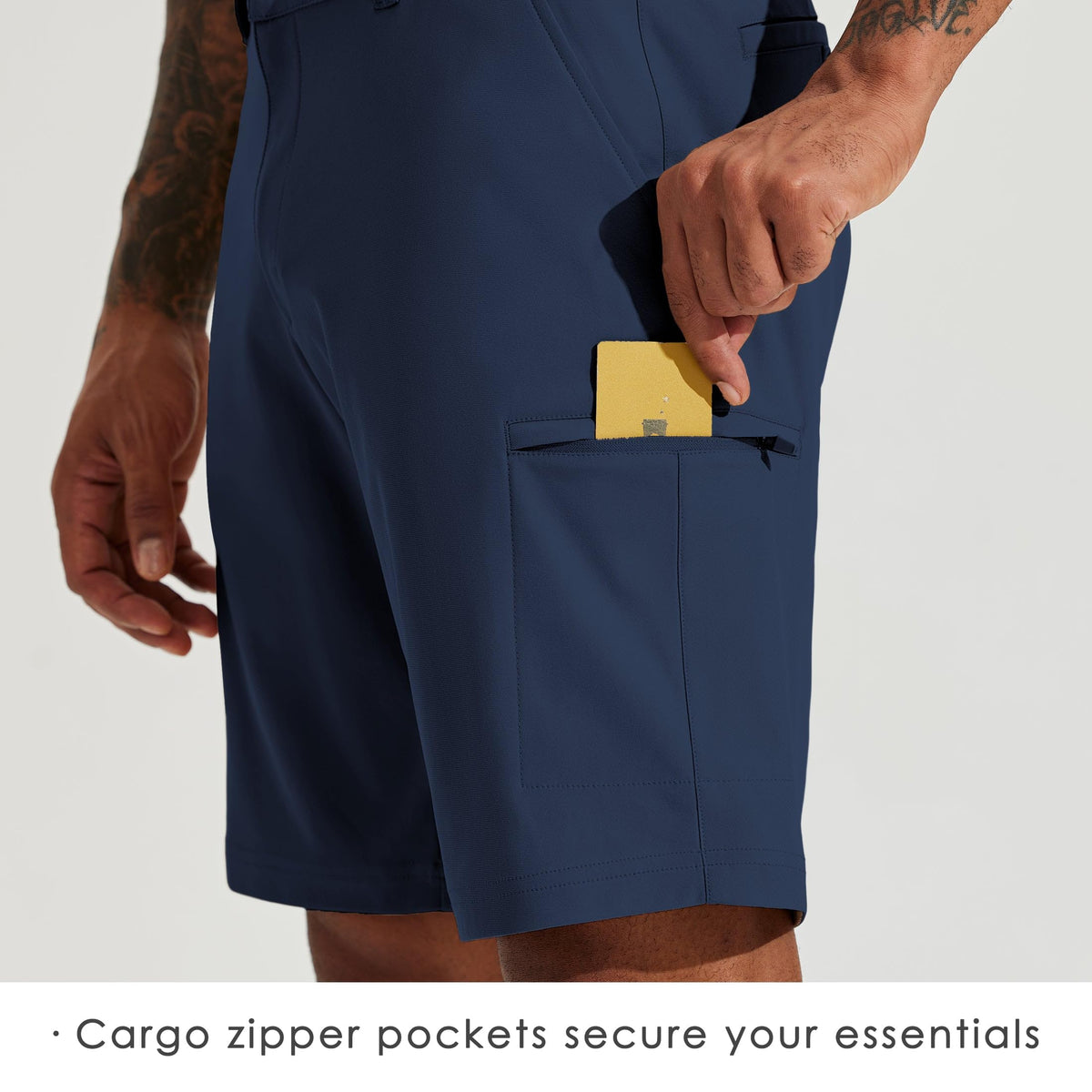 Willit Men's Golf Shorts Stretch Hiking Cargo Shorts Athletic Quick Dry Casual Work Shorts with Pockets 10" - Dusty Blue - 38