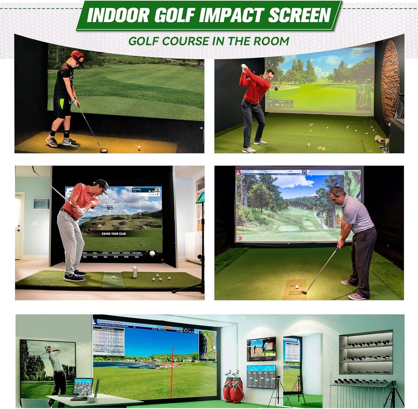aikeec Golf Simulator Impact Screen: 7mm Thickened Golf Impact Screen for Indoor/Home/Garage Training - 10 ft x 8.5 ft -
