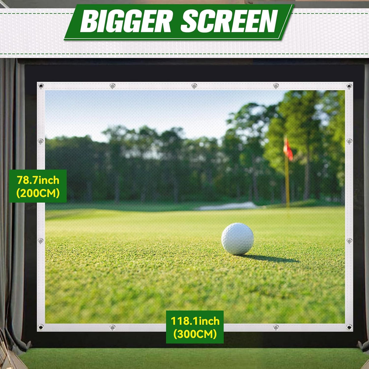 aikeec Golf Simulator Impact Screen: 7mm Thickened Golf Impact Screen for Indoor/Home/Garage Training - 10 ft x 8.5 ft -