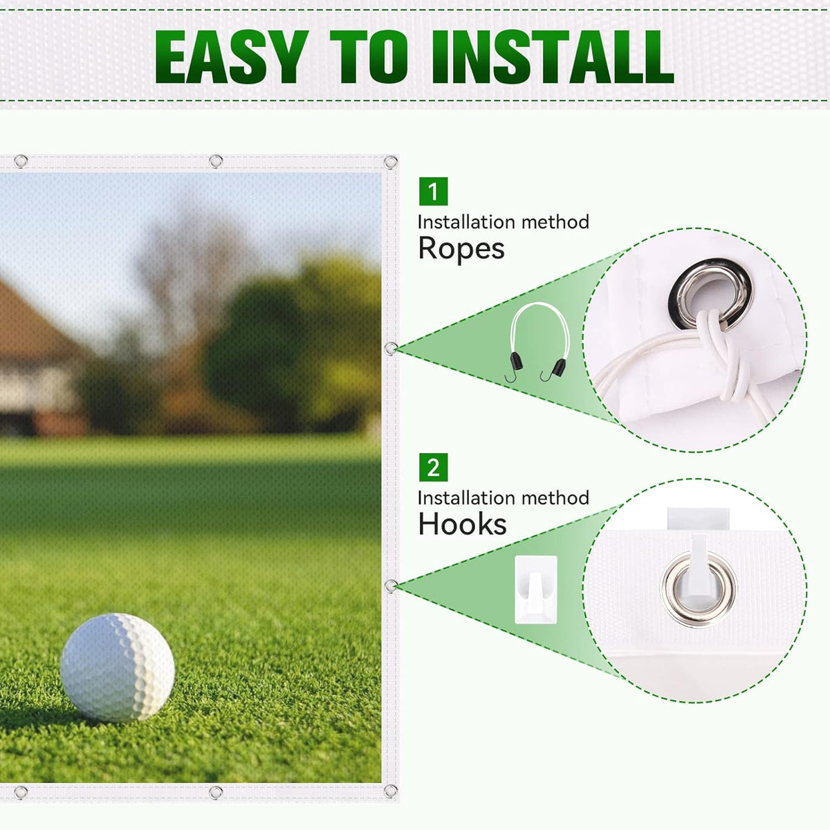 aikeec Golf Simulator Impact Screen: 7mm Thickened Golf Impact Screen for Indoor/Home/Garage Training - 10 ft x 8.5 ft -