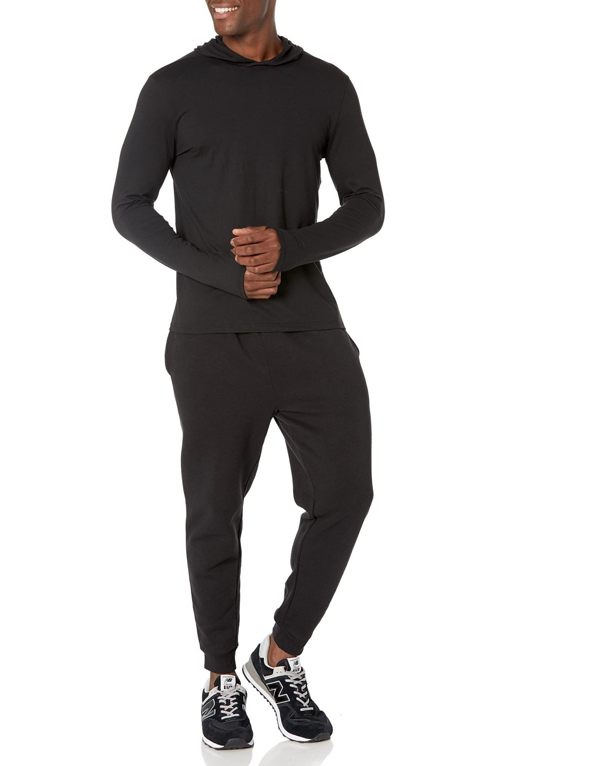 Amazon Essentials Men's Active Quick Dry Tech Stretch Long - Sleeve Hooded Pullover T-Shirt - Amazon
