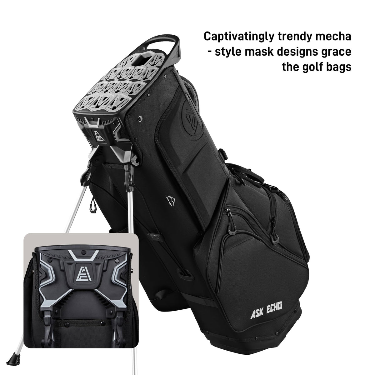 ASK ECHO ST - Lock Mecha 14 Way Dividers Quiet Hybrid Stand Bag for Men & Women - Ask Echo