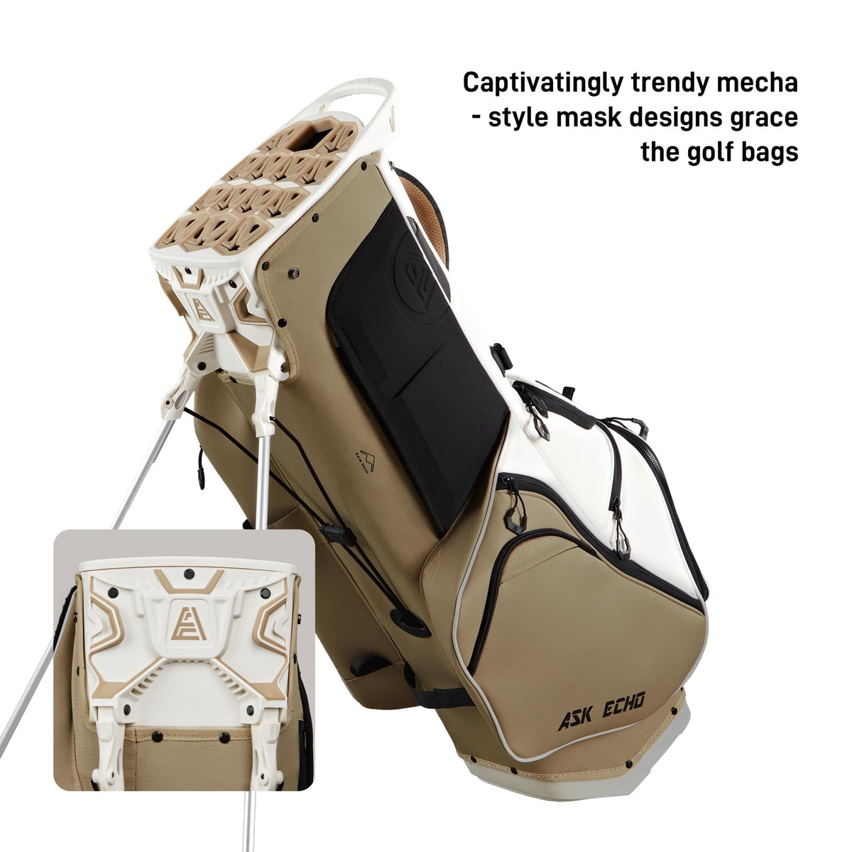 ASK ECHO ST - Lock Mecha 14 Way Dividers Quiet Hybrid Stand Bag for Men & Women - Ask Echo