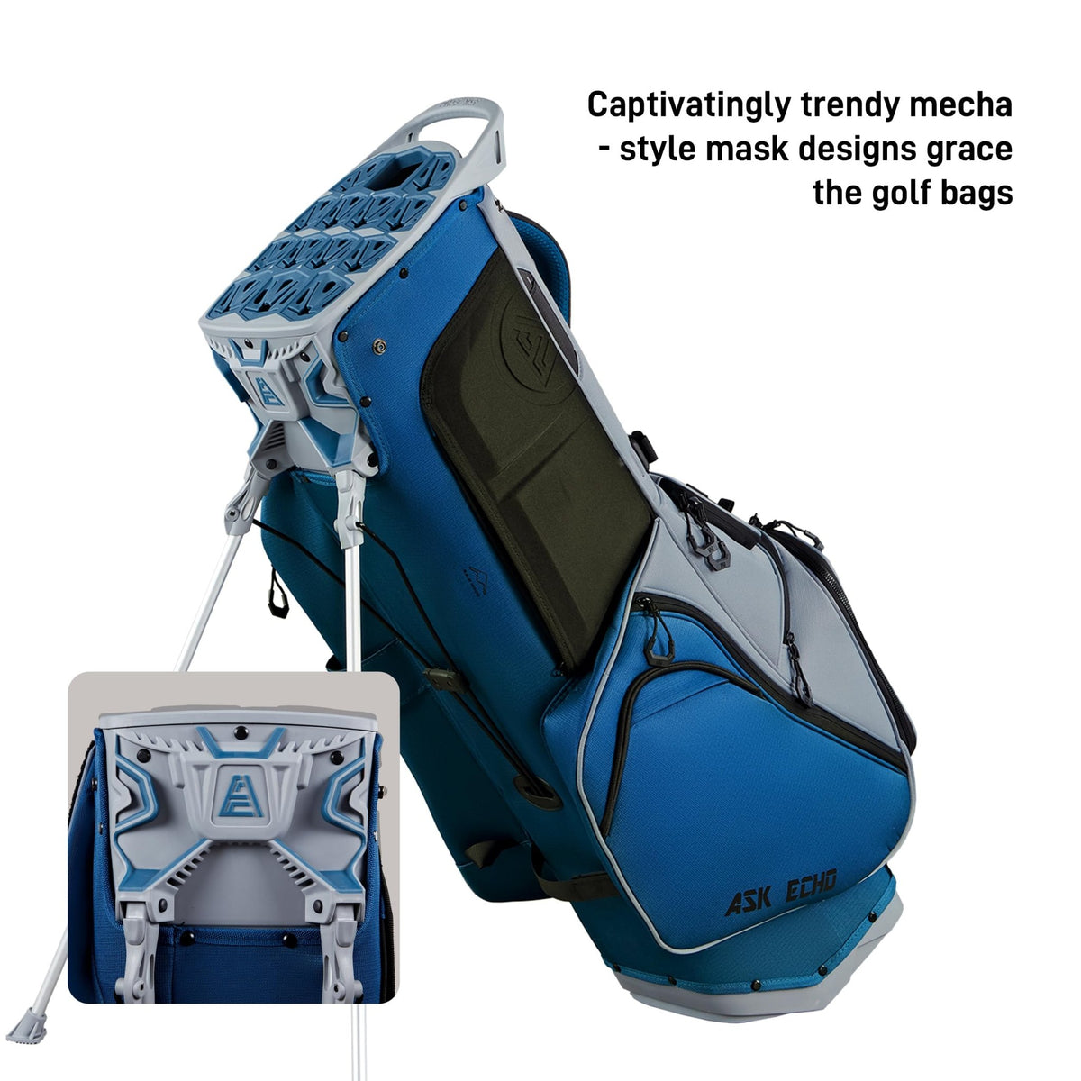 ASK ECHO ST - Lock Mecha 14 Way Dividers Quiet Hybrid Stand Bag for Men & Women - Ask Echo