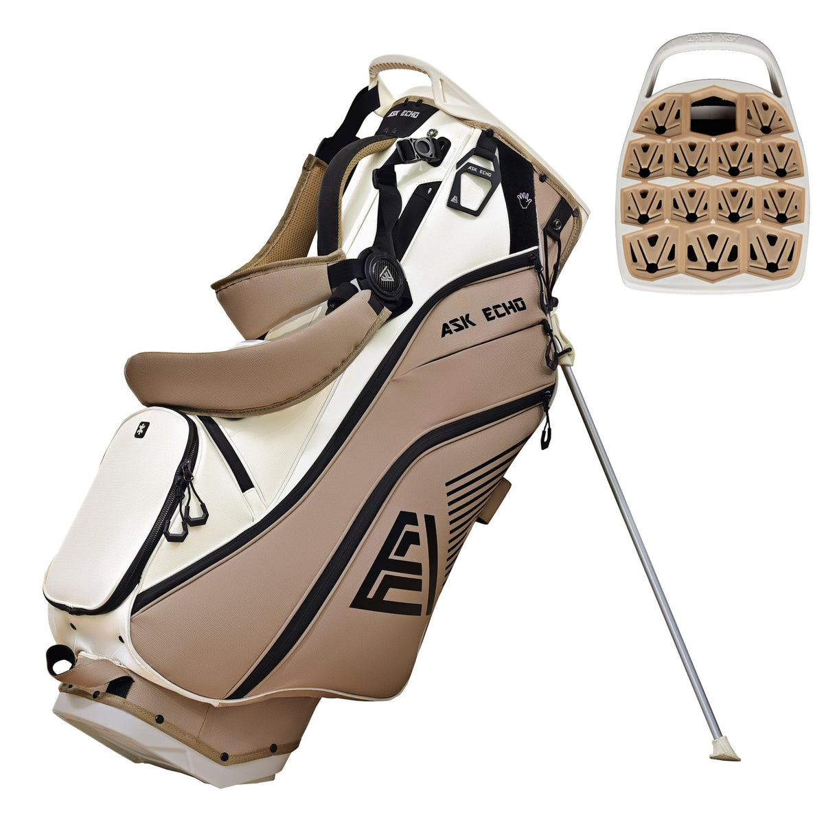 ASK ECHO ST - Lock Mecha 14 Way Dividers Quiet Hybrid Stand Bag for Men & Women - Ask Echo