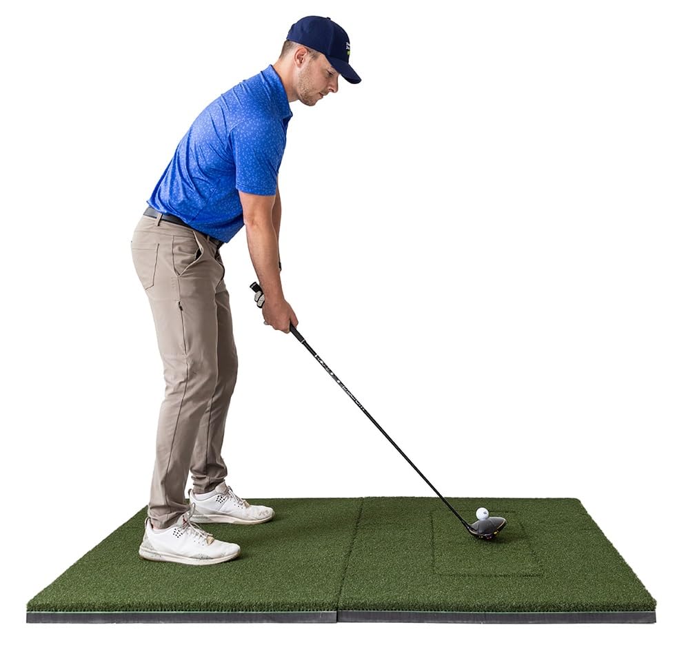 Beaver Tail Golf Simulator Mat with The Most Realistic Hitting Strip Insert for Joint Injury Prevention - Simulator Mat -