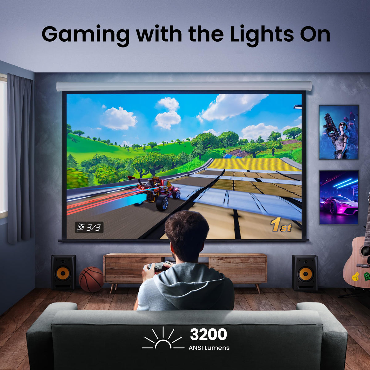BenQ TK710STi 4K HDR Laser 3200 Lumens Movie and Gaming Short Throw Projector with 4ms Response Time | 240Hz Refresh Rate | HDR10 & HLG - TK710 - 4K Laser 3200 lm 5W Speaker