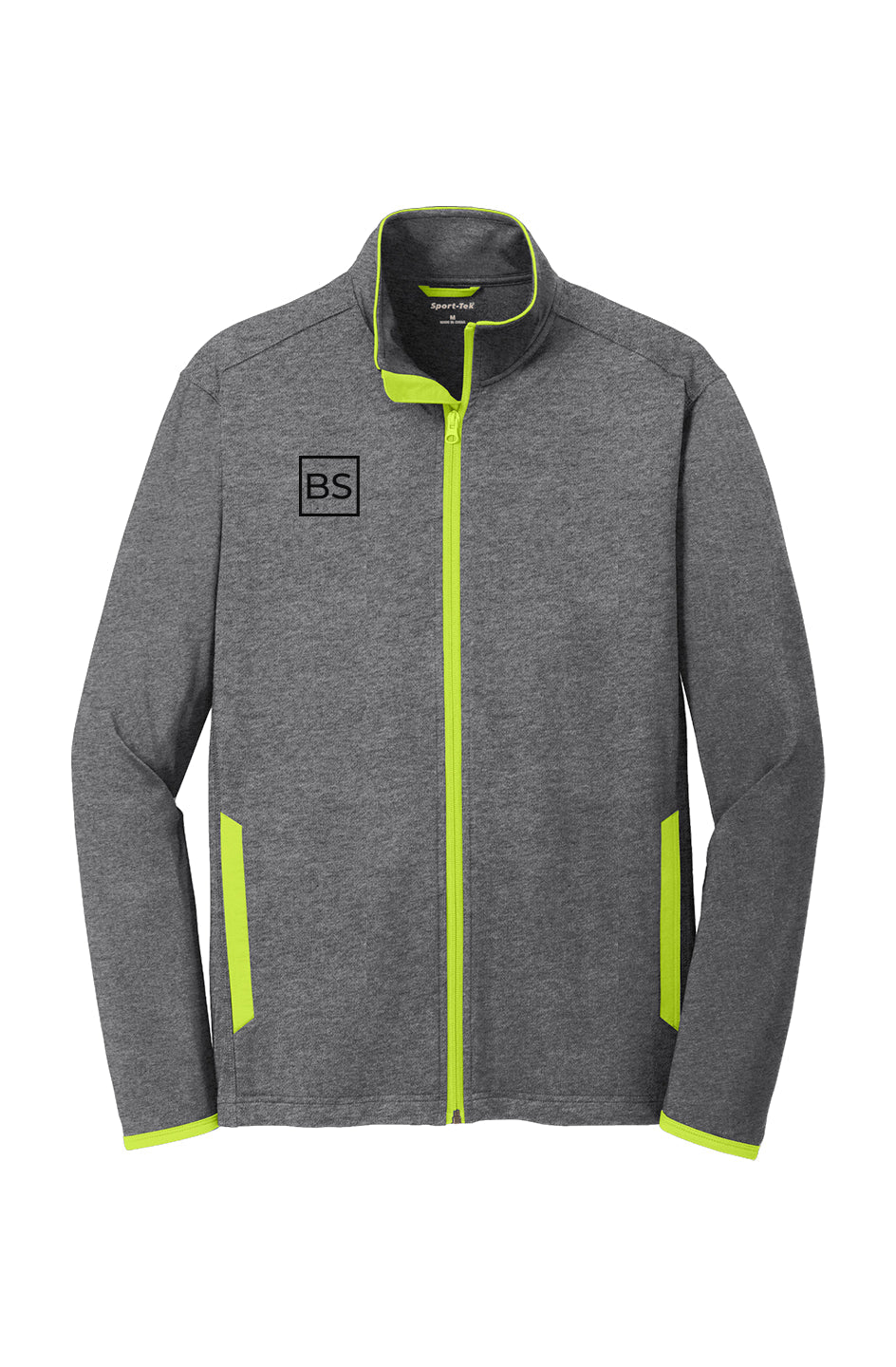 Black Square Golf Mens Sport - Wick Contrast Jacket - Charcoal grey heather/ charge green - xs