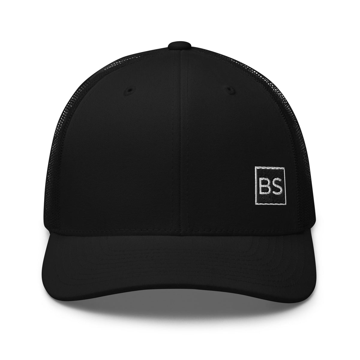 Black Square Golf Trucker Style Cap - Black -