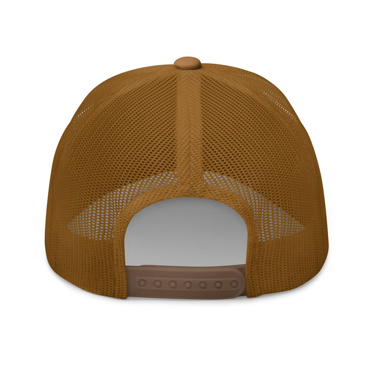 Black Square Golf Trucker Style Cap - Caramel -