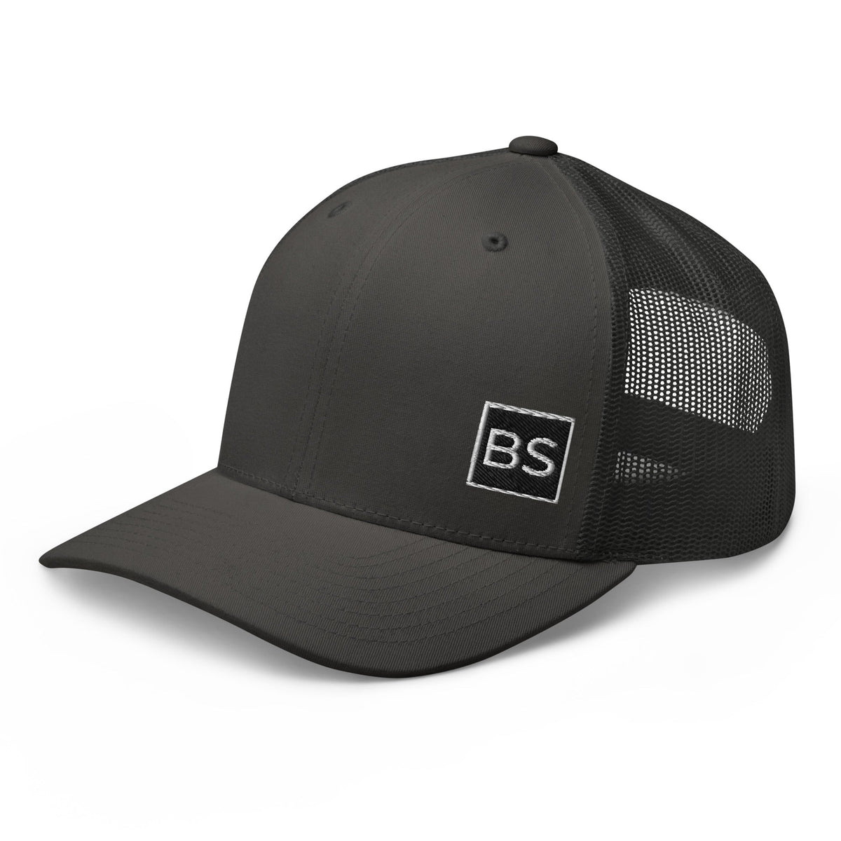 Black Square Golf Trucker Style Cap - Charcoal -