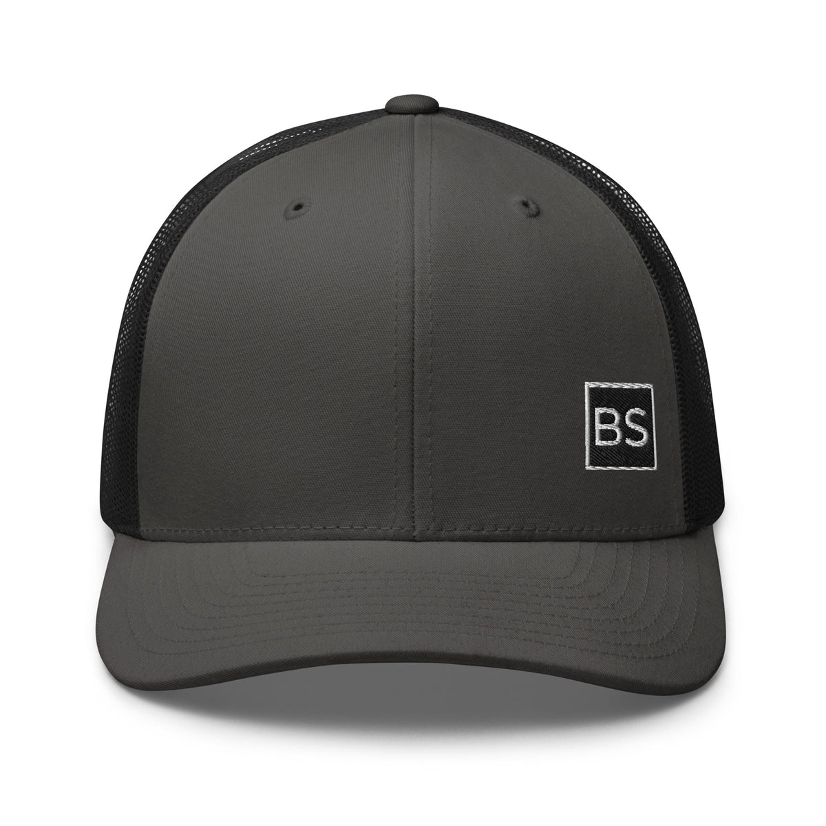 Black Square Golf Trucker Style Cap - Charcoal/ Black -