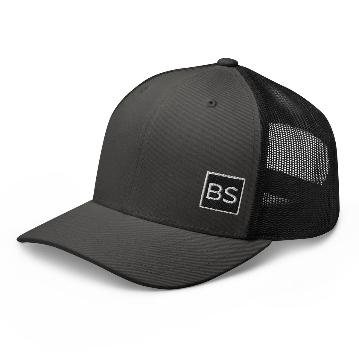 Black Square Golf Trucker Style Cap - Charcoal/ Black -