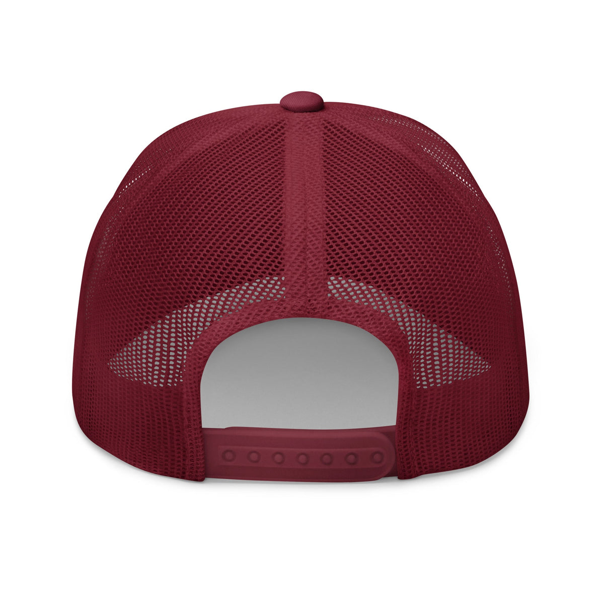 Black Square Golf Trucker Style Cap - Cranberry -