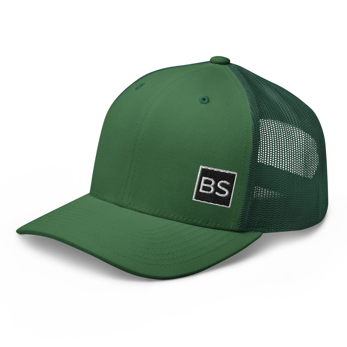 Black Square Golf Trucker Style Cap - Evergreen -
