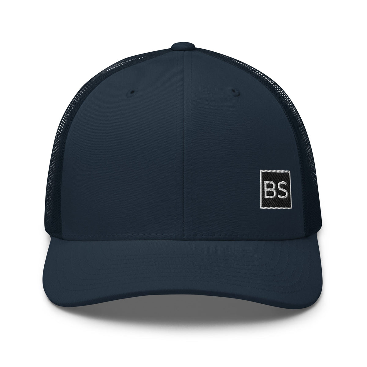 Black Square Golf Trucker Style Cap - Navy -