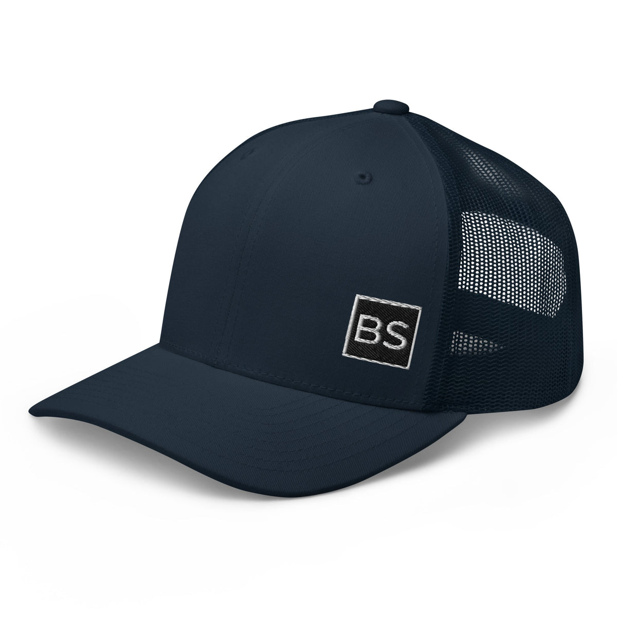 Black Square Golf Trucker Style Cap - Navy -