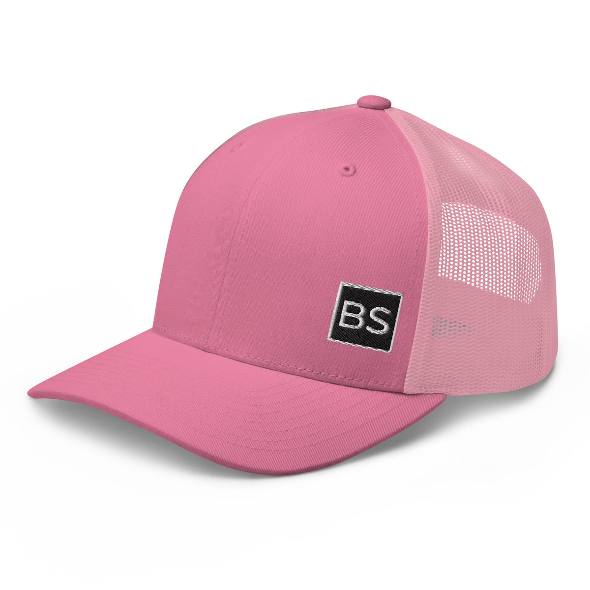 Black Square Golf Trucker Style Cap - Pink -