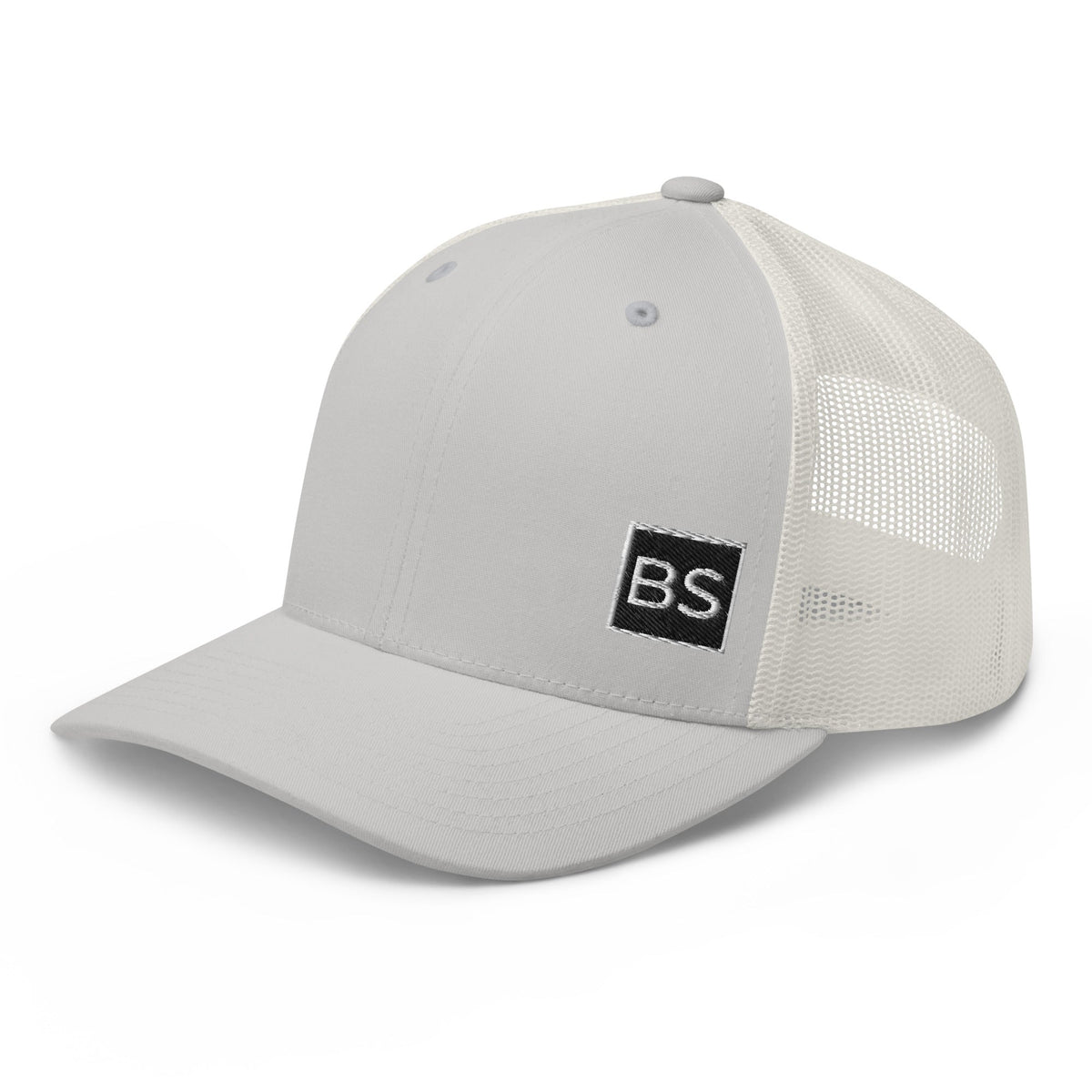 Black Square Golf Trucker Style Cap - Silver -