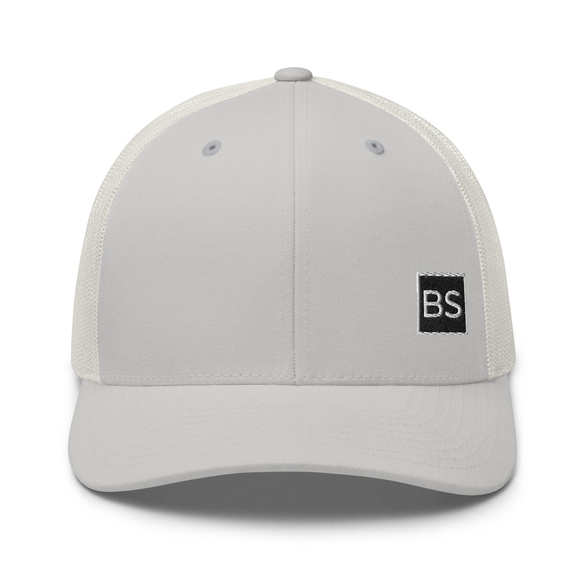 Black Square Golf Trucker Style Cap - Silver -