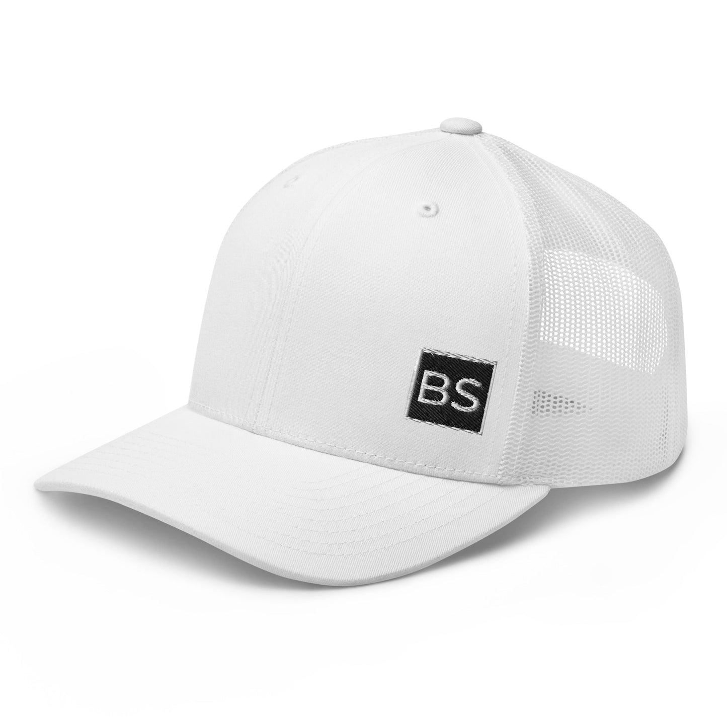 Black Square Golf Trucker Style Cap - White -