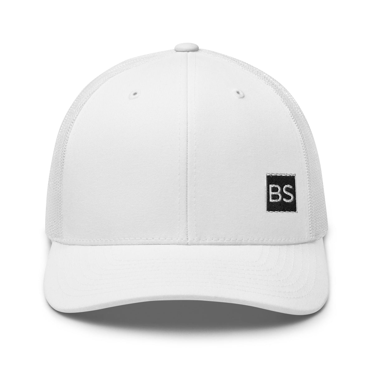 Black Square Golf Trucker Style Cap - White -