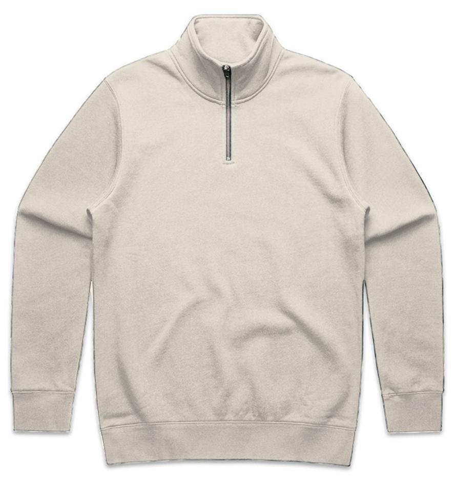 Black Square Heavyweight Quarter-Zip - s - Ecru