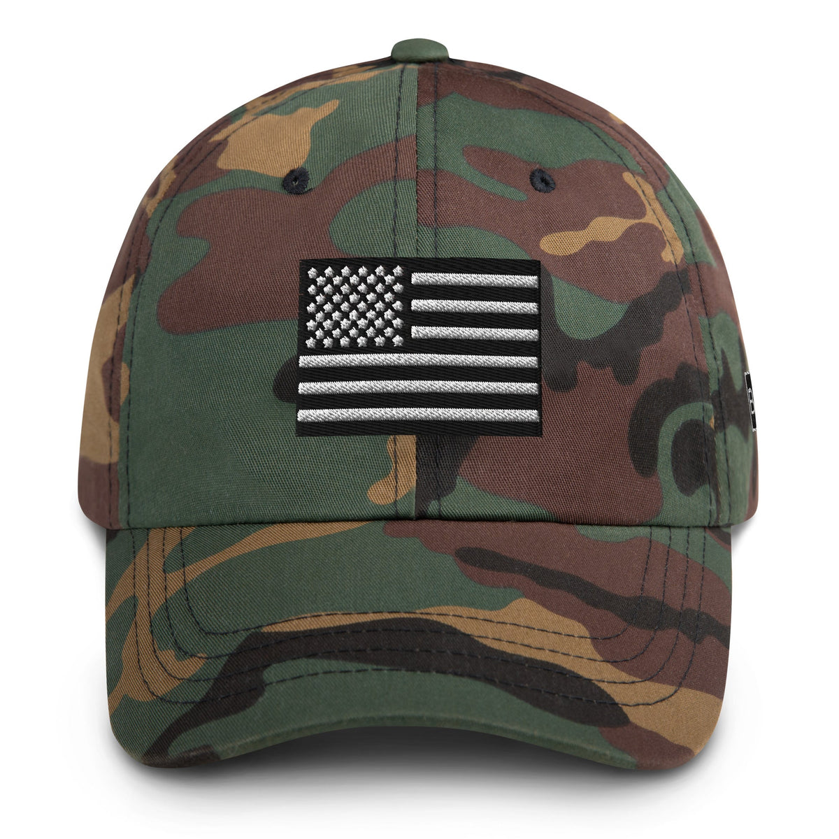 Black Square Ops Flag Camo Golf Hat -
