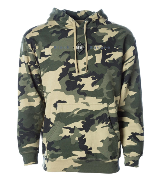 Black Square Ops Heavyweight Camo Hoodie - Army Camo - xs
