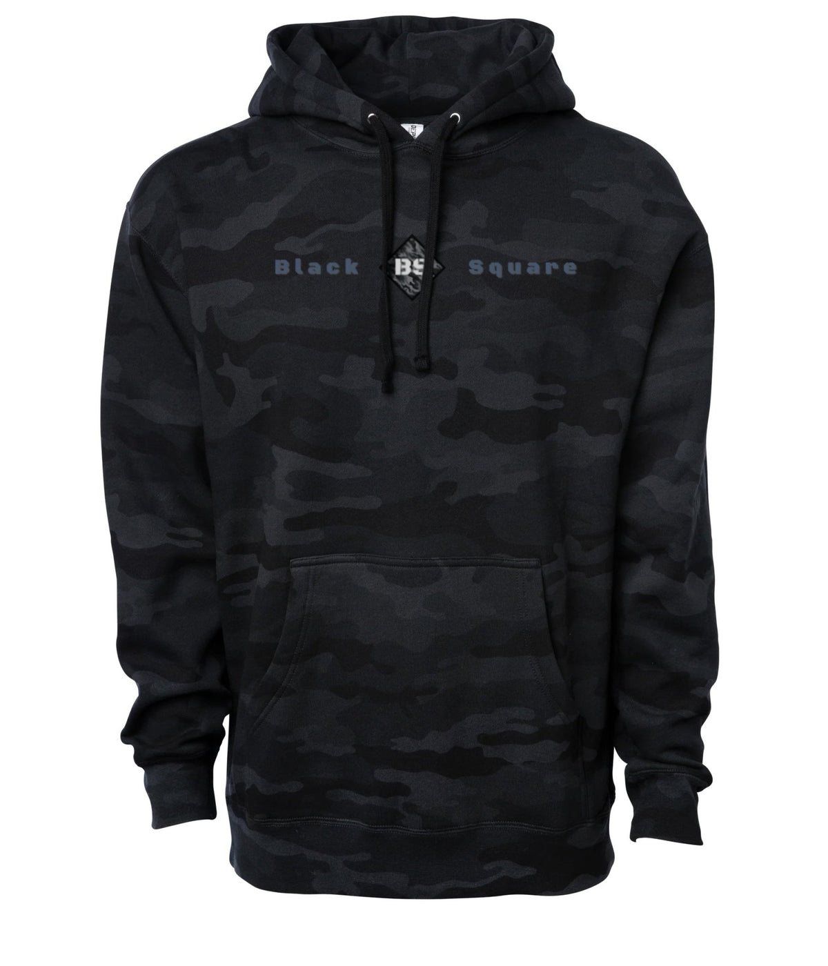 Black Square Ops Heavyweight Camo Hoodie - Black Camo - xs