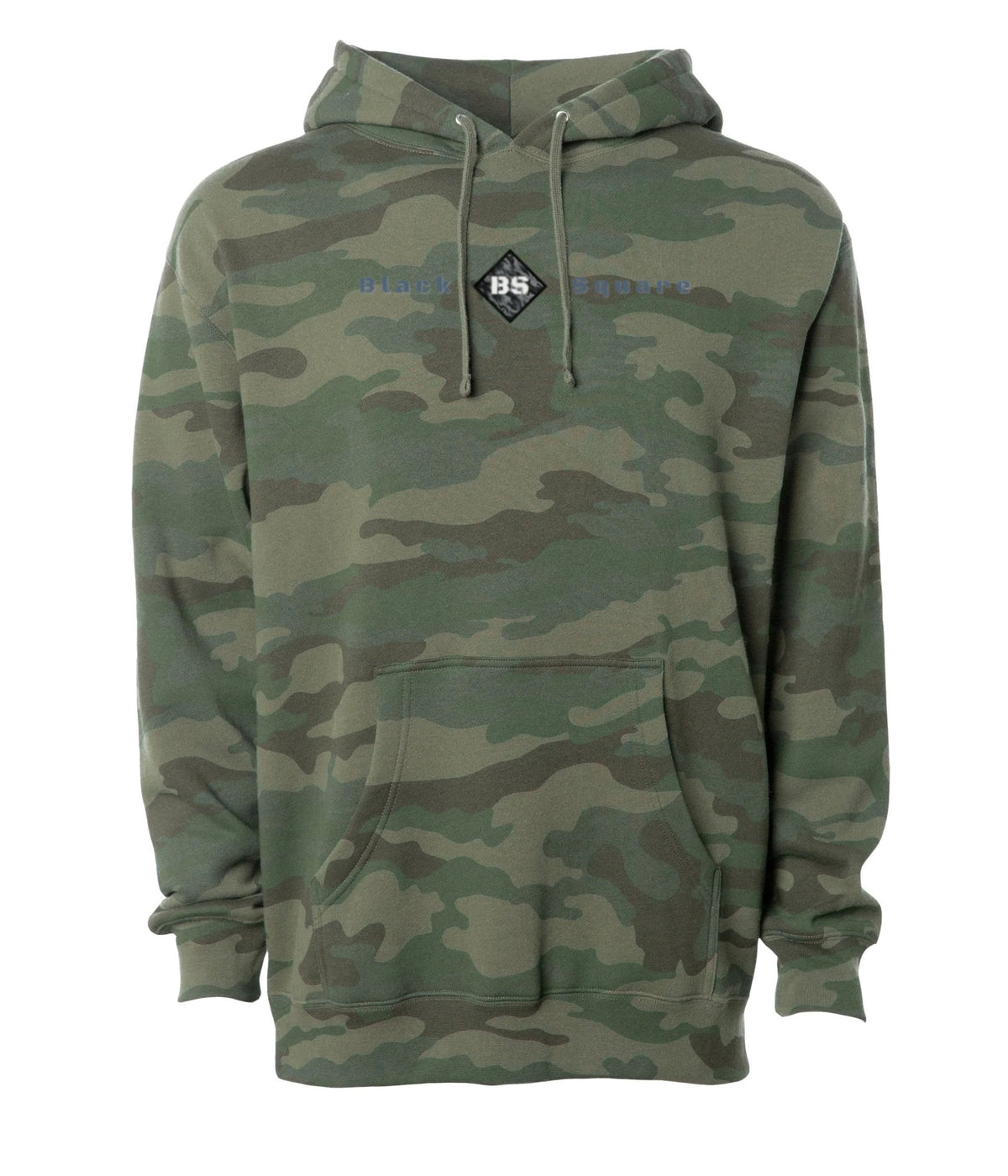 Black Square Ops Heavyweight Camo Hoodie - Forest Camo - xs