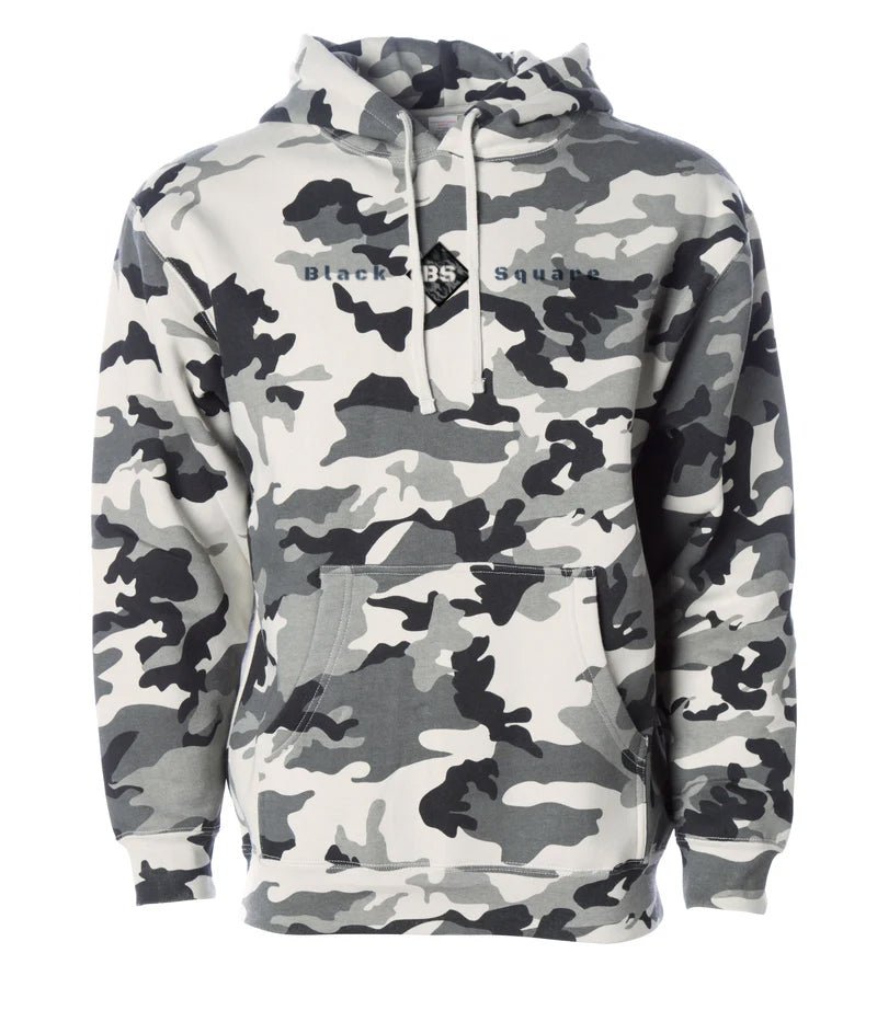 Black Square Ops Heavyweight Camo Hoodie - Snow Camo - xs