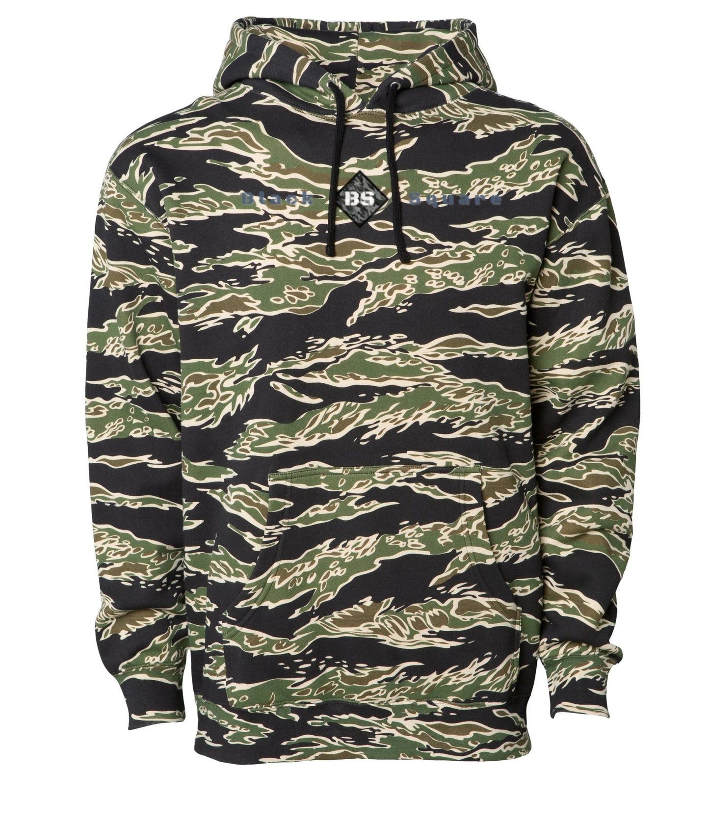Black Square Ops Heavyweight Camo Hoodie - Tiger Camo - xs
