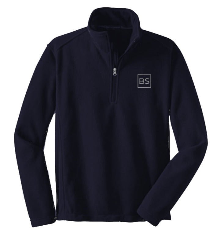 Black Square Quarter-Zip Pullover Fleece - xs - True Navy
