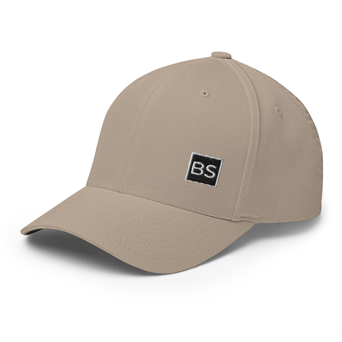 Black Square Structured Twill Cap - Khaki - S/M
