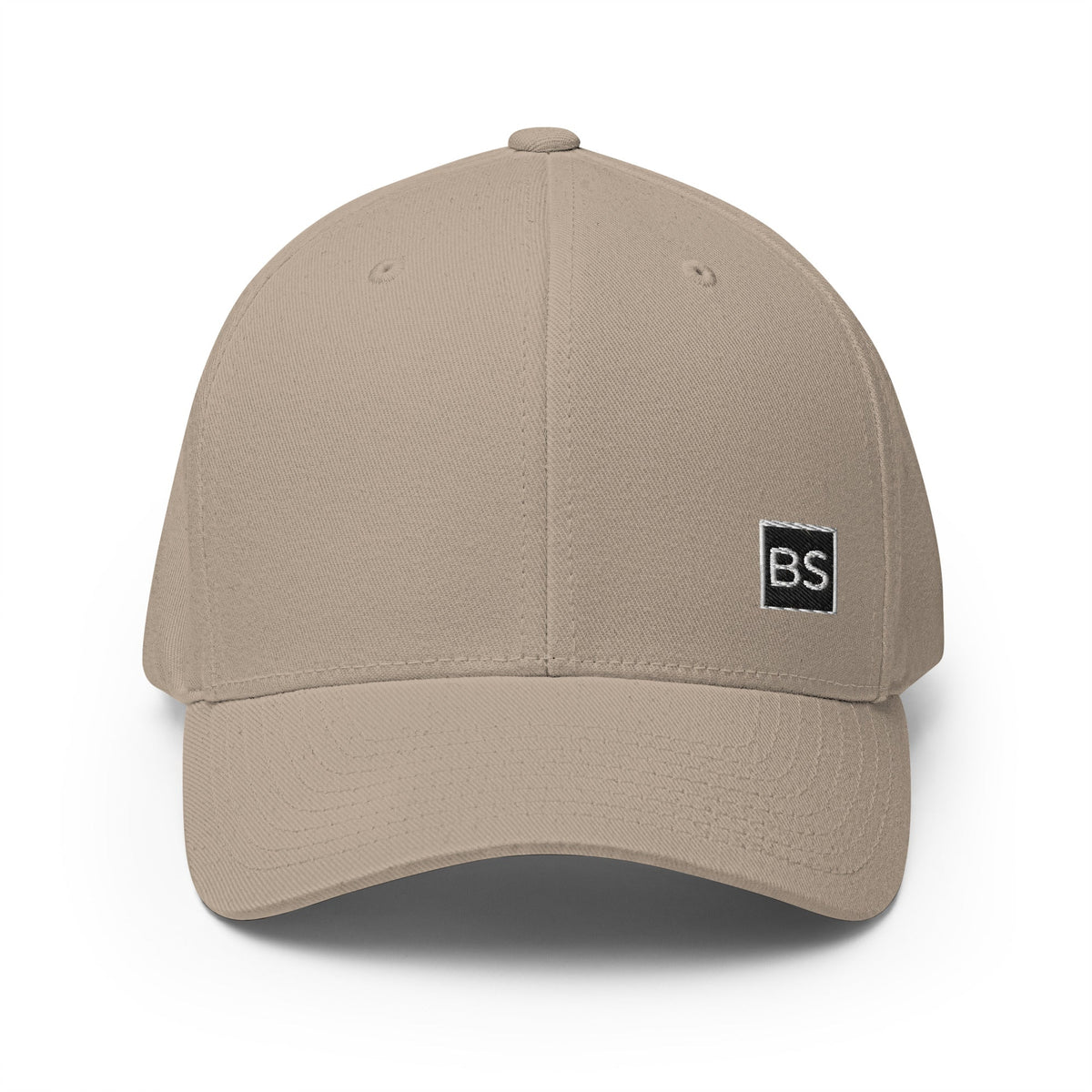 Black Square Structured Twill Cap - Khaki - S/M