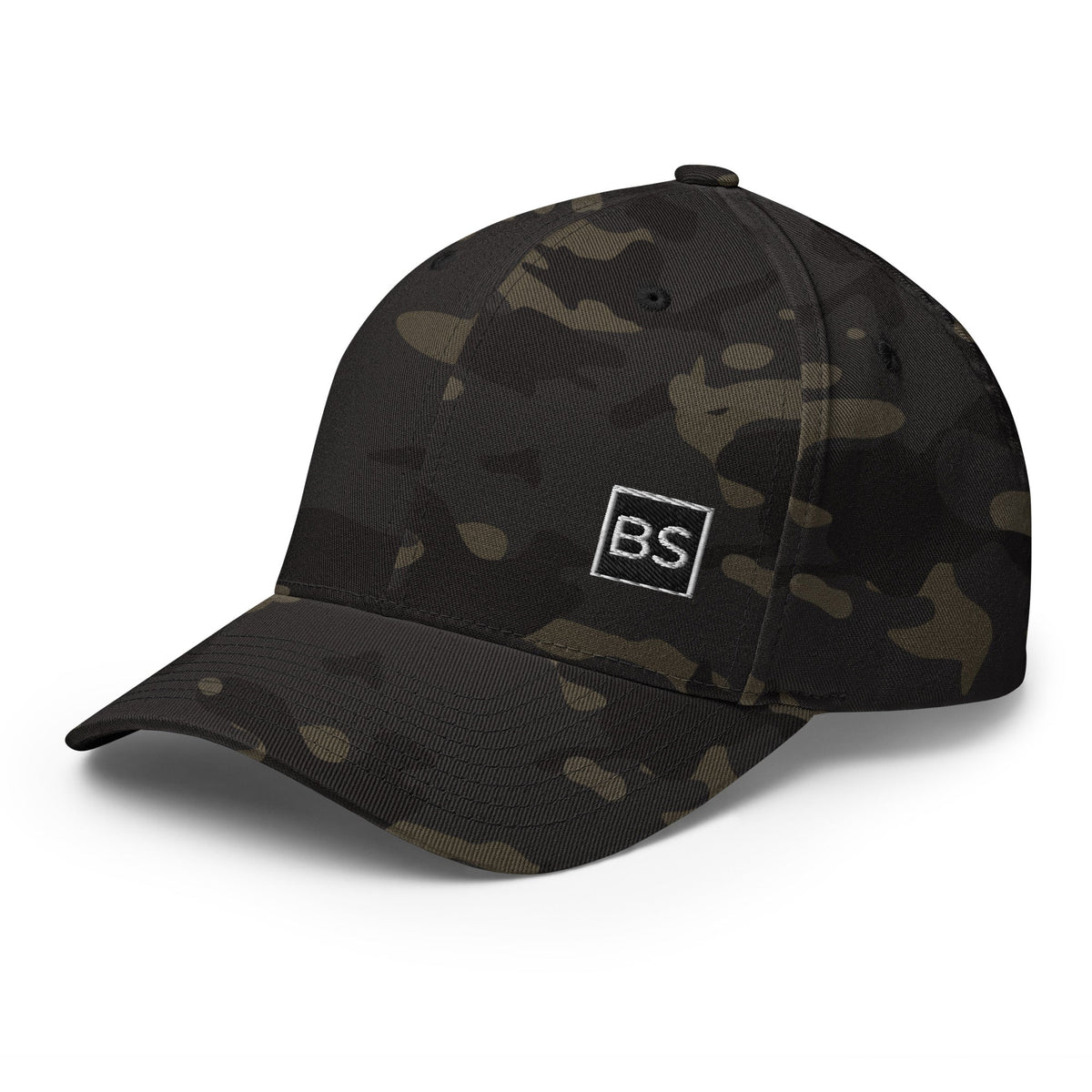 Black Square Structured Twill Cap - Multicam Black - S/M