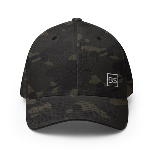 Black Square Structured Twill Cap - Multicam Black - S/M