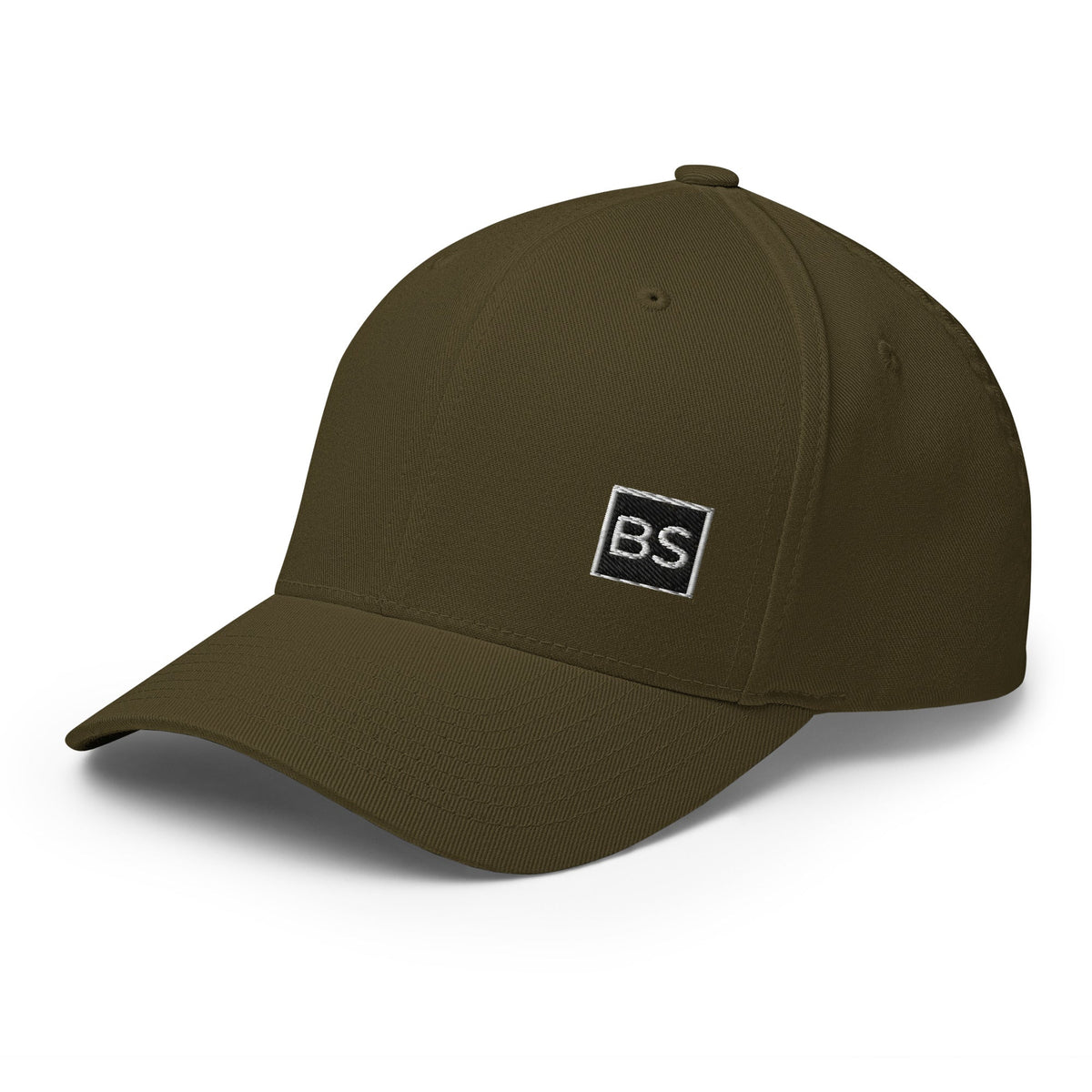 Black Square Structured Twill Cap - Olive - S/M