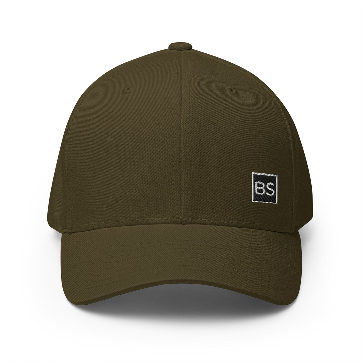 Black Square Structured Twill Cap - Olive - S/M