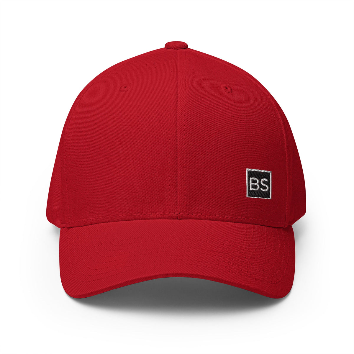 Black Square Structured Twill Cap - Red - S/M