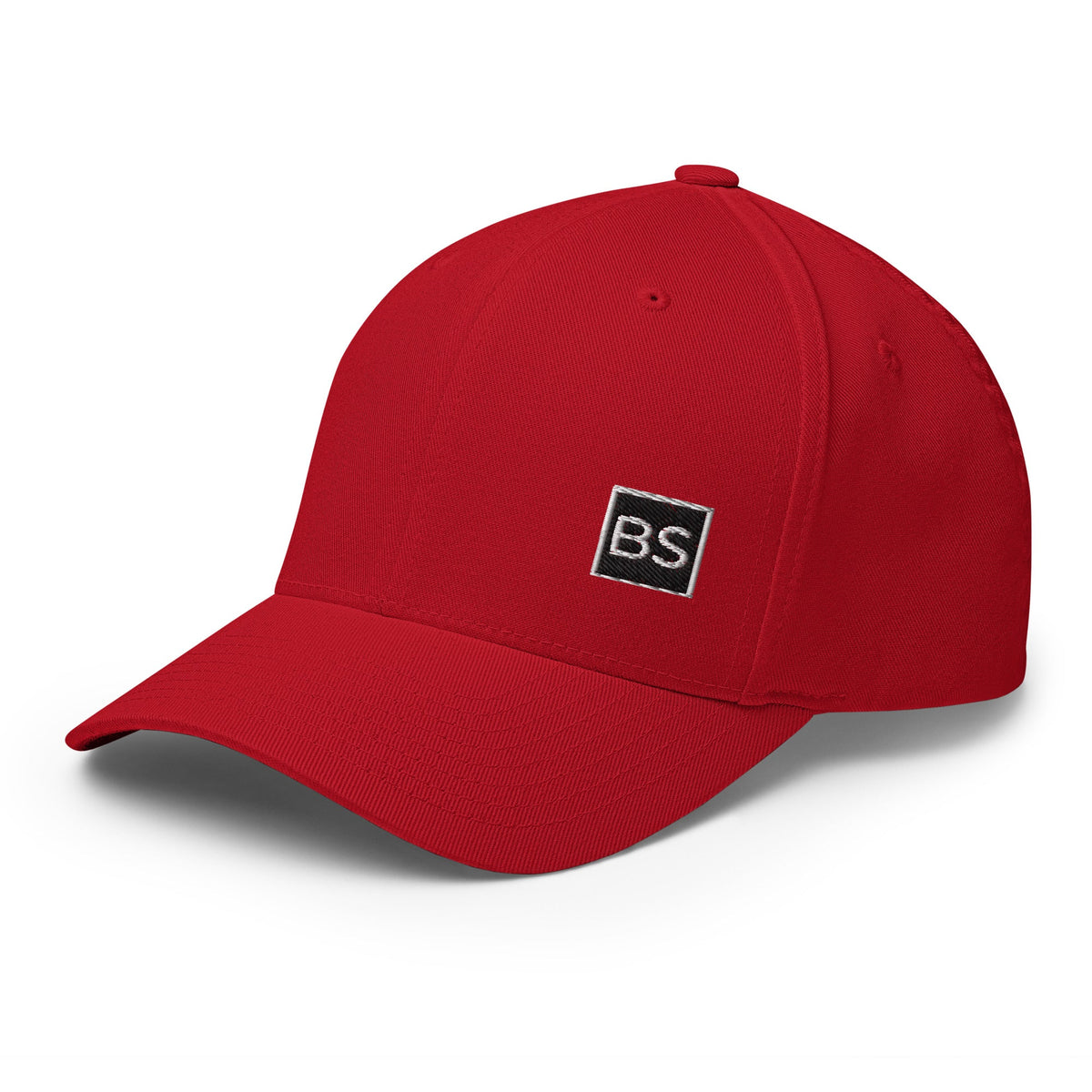 Black Square Structured Twill Cap - Red - S/M