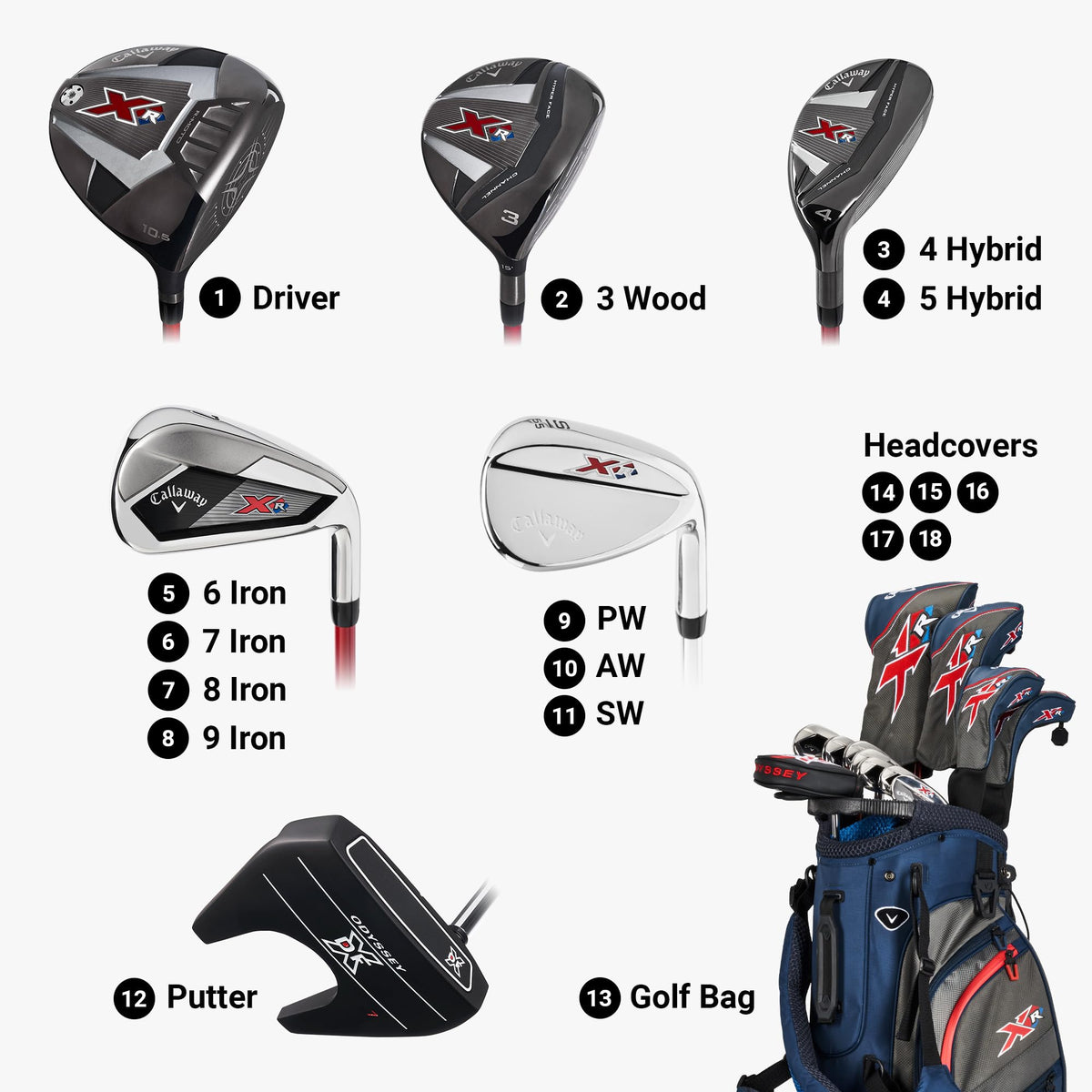 Callaway Golf XR Complete Set - Blue/Silver - Regular