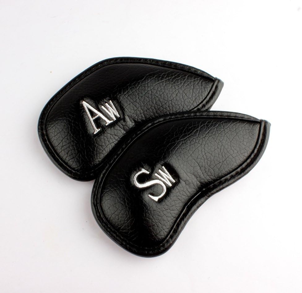Craftsman Golf 10pcs Black Skull Thick Pu Synthetic Leather Golf Iron Head Covers Set -