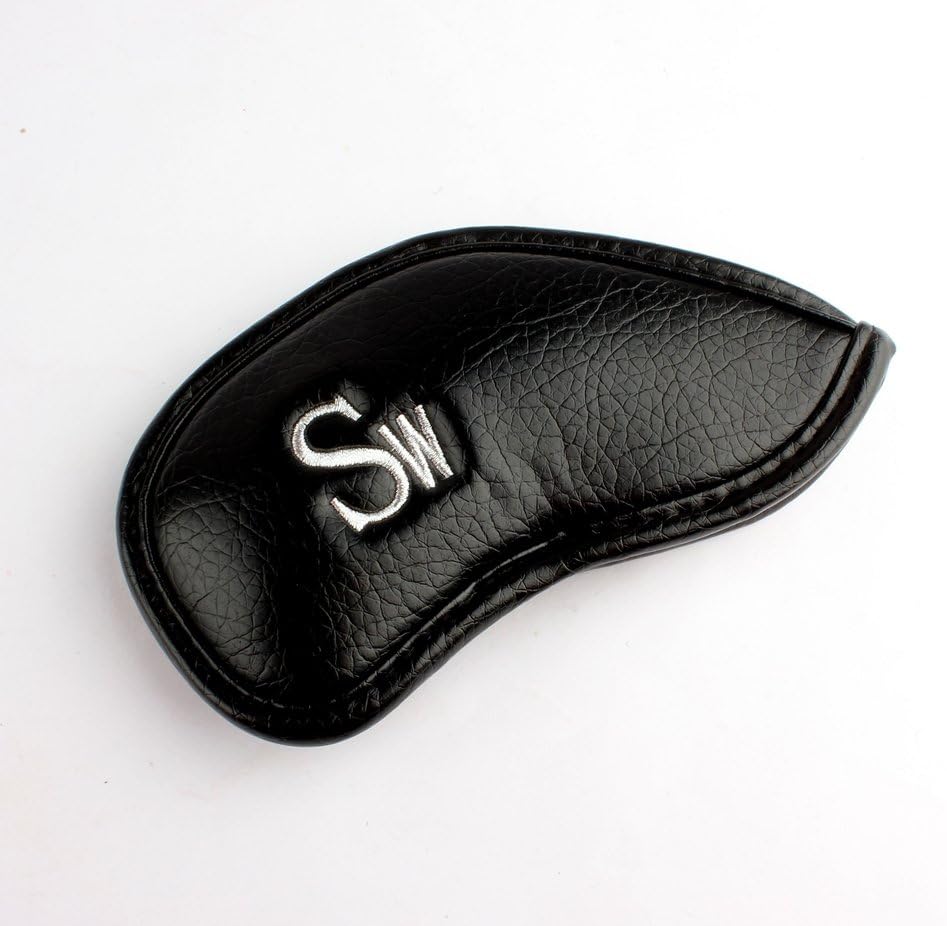 Craftsman Golf 10pcs Black Skull Thick Pu Synthetic Leather Golf Iron Head Covers Set -