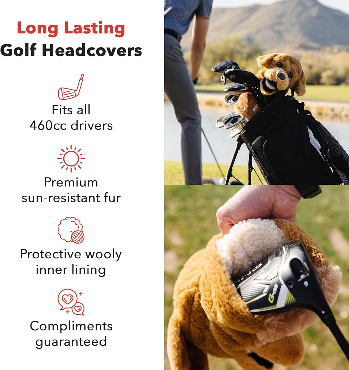 Daphne's Headcovers Golden Retriever Driver Headcover -